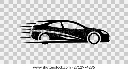Fast car silhouette moving at high speed