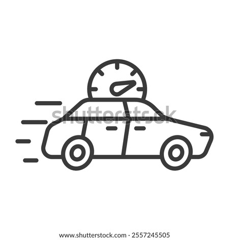 Fast car speed icon in line design. Fast, car, speed, vehicle, acceleration, motion, rapid on white background vector. Fast car speed editable stroke icon