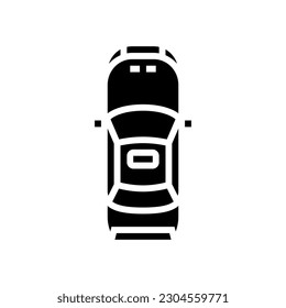 vector de icono de glifo de vista rápida de la parte superior del coche. signo de vista superior rápido del coche. ilustración de símbolo aislado
