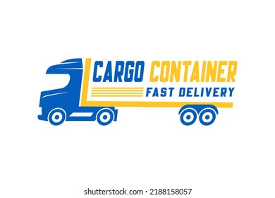 Fast car truck silhouette concept business logo template vector illustration. Speed delivery cargo abstract sign. Transport creative symbol. Graphic design element.
