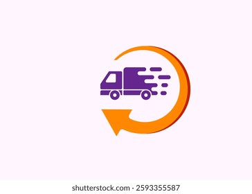 Fast car truck silhouette concept business logo template vector illustration. Speed delivery cargo abstract sign. Transport creative symbol. Graphic design element.