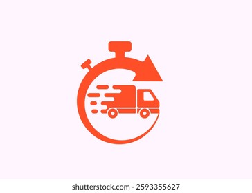 Fast car truck silhouette concept business logo template vector illustration. Speed delivery cargo abstract sign. Transport creative symbol. Graphic design element.