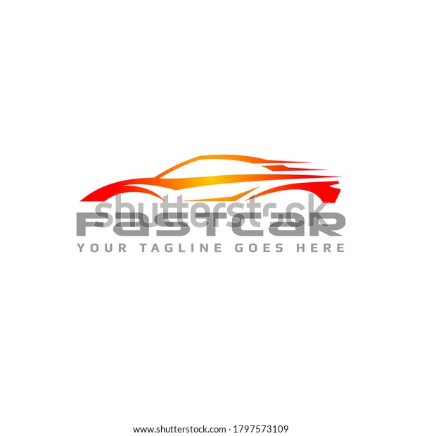 Fast Car\
Vector Logo - Race Car Icon\
Illustration