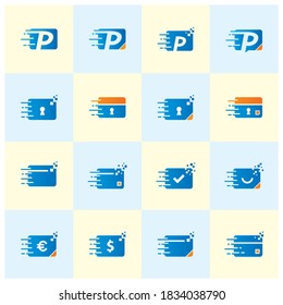 Fast Card Logo icon design template set