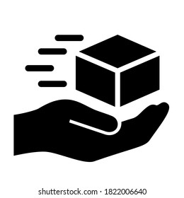 Fast and careful delivery service, vector icon isolated on white background