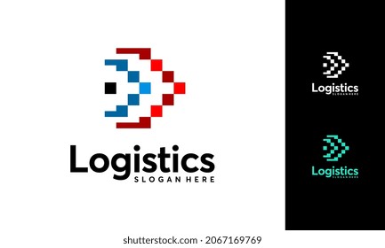 Diseño del logotipo de entrega rápida de carga vectores de concepto, icono del logotipo de logística