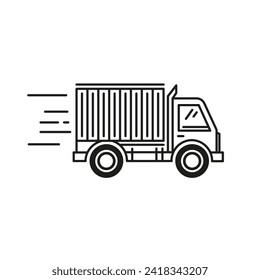 Icono de camión de carga rápida. Ilustración del vector