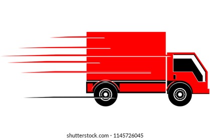 Fast cargo truck vector