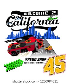 Fast cars race vector art