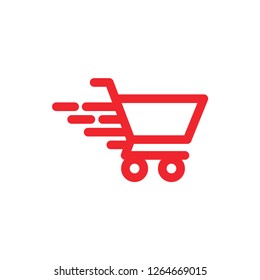 Fast cart graphic icon design template isolated