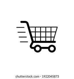 fast cart icon, fast shopping icon in color icon, isolated on white background 