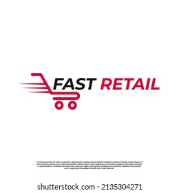 diseño de logotipo de carrito rápido moderno en fondo aislado