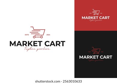 Fast cart for store logo design template vector illustration idea