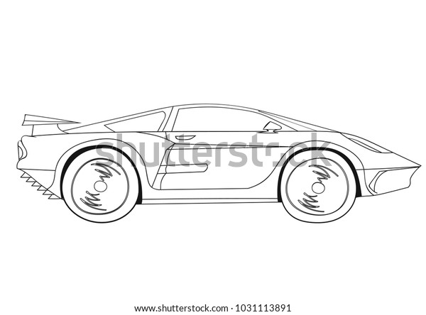 Fast cartoonich sports car\
drawing