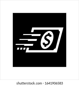 Fast Cash Icon, Fast Bill Icon Vector Art Illustration