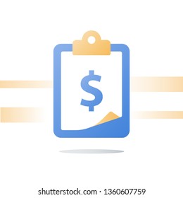 Fast cash loan, easy money, financial product, investment portfolio, vector icon