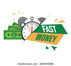Fast cash loan, financial supply, banking service, instant money transfer, payment fee, vector line icon