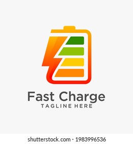 Fast charge battery logo design 