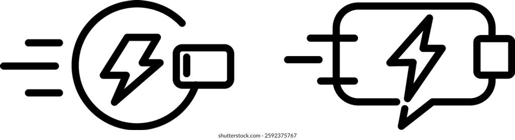 "Fast Charge Icon – Symbol of Quick Charging, Efficient Power Boost, and Modern Technology"