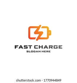 Fast Charge Logo Concept, Modern Technology Design Template