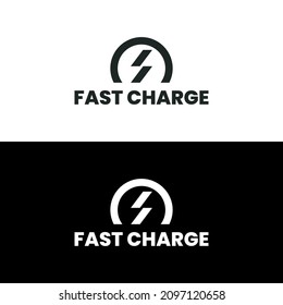 Fast charge logo isolated on white background