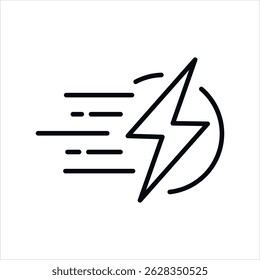 Ícone de vetor de contorno de carga rápida