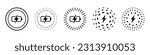 Fast charge symbol icon set of five designs. Wireless charger concept. Wireless charging icons. Phone charge simple signs. Vector illustration.