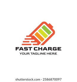 Fast charging battery, Electric charge icon, Isolated on black background, Vector illustration