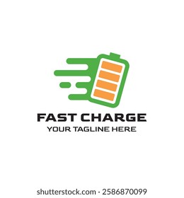 Fast charging battery, Electric charge icon, Isolated on black background, Vector illustration