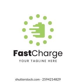 Fast charging battery, Electric charge icon, Isolated on black background, Vector illustration