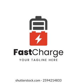 Fast charging battery, Electric charge icon, Isolated on black background, Vector illustration
