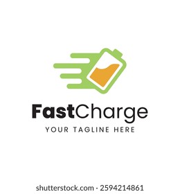 Fast charging battery, Electric charge icon, Isolated on black background, Vector illustration