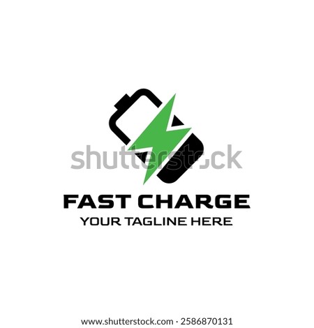 Fast charging battery, Electric charge icon, Isolated on black background, Vector illustration