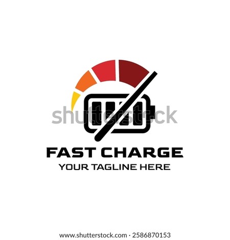 Fast charging battery, Electric charge icon, Isolated on black background, Vector illustration