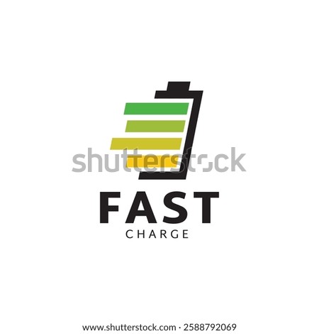 Fast charging battery, Electric charge icon, Isolated on black background, Vector illustration