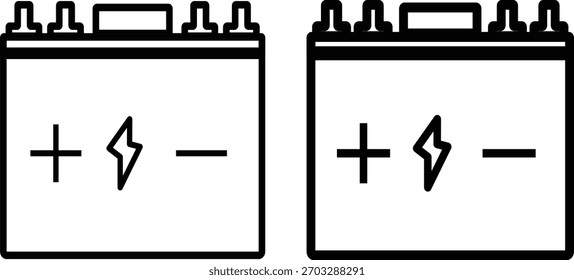 Icono de batería de carga rápida, iconos de vector de estilo negro de alta calidad, icono de batería de coche. Ilustración vectorial de señal de icono de carga de energía de batería,
