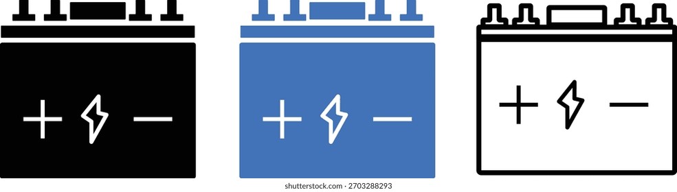 Icono de batería de carga rápida, iconos de vector de estilo negro de alta calidad, icono de batería de coche. Ilustración vectorial de señal de icono de carga de energía de batería,
