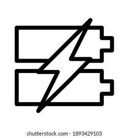 fast charging battery icon logo or illustration with outline stroke style vector design. perfect use for web, mobile app, pattern, design etc.