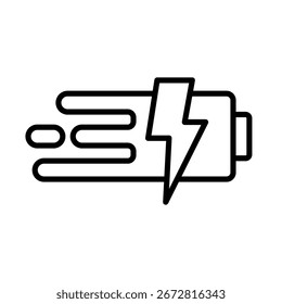 Icono de la batería de carga rápida, estilo plano simple, Ilustración vectorial, símbolo, pictograma de la Plantilla del logotipo del diseño, para UI o UX aislado en blanco para el App móvil, editable