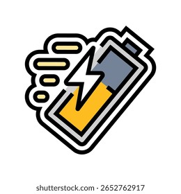 Schnell aufladende Farbe Symbol Vektor. Schnellladezeichen. einzelne Symbolgrafik