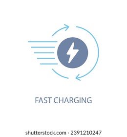 Fast charging concept line icon. Simple element illustration. Fast charging concept outline symbol design.