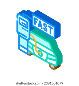 fast charging electric isometric icon vector. fast charging electric sign. isolated symbol illustration