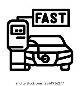 fast charging electric line icon vector. fast charging electric sign. isolated contour symbol black illustration