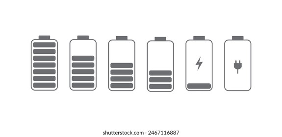 Fast charging icon. Battery charge indicator icon. Level battery energy. Vector illustration.
