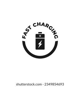 Fast charging icon or fast charging label vector isolated. Best fast charging icon for mobile apps, websites, business design element, and more.