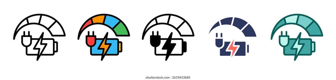 Fast Charging Icon multiple Vector Illustration