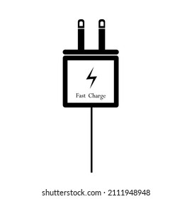 fast charging icon on white background