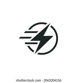 Fast charging icon, Quick charge technology icon isolated of flat style design. Vector illustration design.