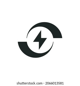Fast charging icon, Quick charge technology icon isolated of flat style design. Vector illustration design.