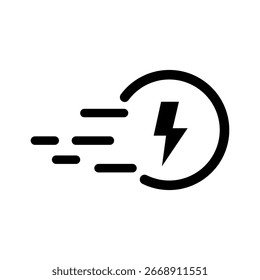 Schnell aufladendes Symbol, einfacher flacher Stil, Vektorgrafik, Symbol, Design-Logo-Vorlagen-Piktogramm, für ui oder ux einzeln auf Weiß für mobile App, bearbeitbar
